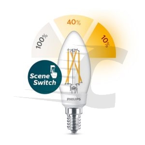 Lâmpada Philips LED E14 | vela | luz quente | 5W