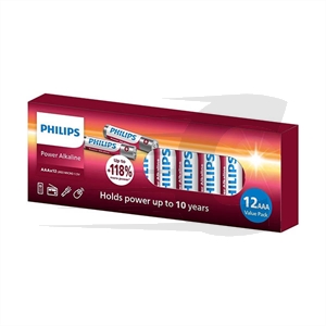 Pilhas Philips Power Alkaline LR03 Micro AAA pilas 12 unidades
