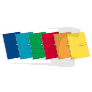 Enri Caderno espiral fólio | Quadriculado 4 mm 60 g Capa dura Sortido