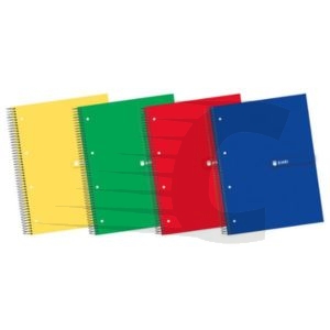 Enri Caderno espiral A4+ | Quadriculado 5 mm Capa dura Sortido
