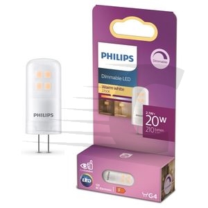 Philips lâmpada LED G4 luz quente regulável 2,1W | 20W