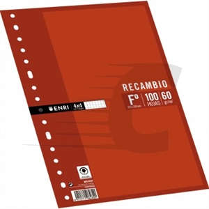 Enri 100430055 recarga 100 folhas | 4x4 | 60 gr.