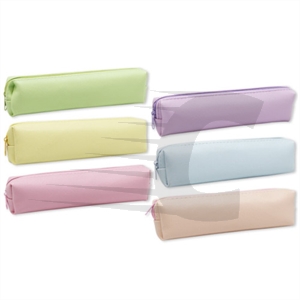 Estojo quadrado para lápis - cores pastel variadas