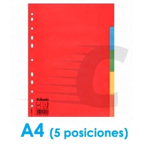 Esselte 100199 A4 separadores / cores cartão / 5 posições